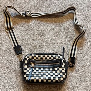 Universal Thread Black and Cream Checkered Crossbody Bag